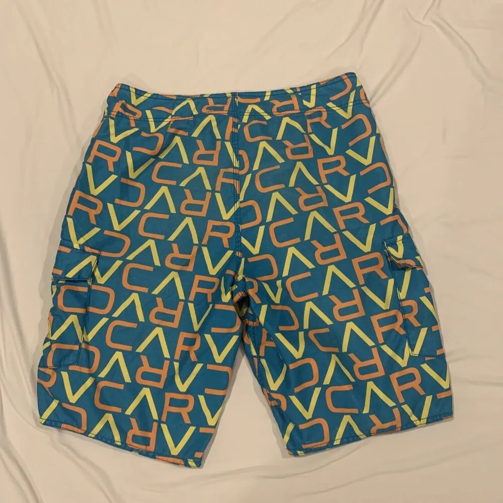 RVCA Board Surf Shorts Men's 31 Blue Yellow Orange All Over Graphic Print